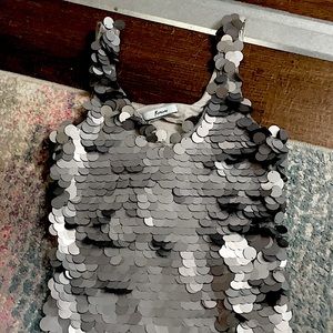 Grey sequin short dress